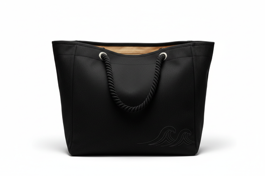 black beach handbag tote bag